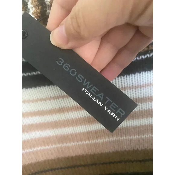 360 Cashmere New Nadia Striped Alpaca Merino Wool Sweater NWT Size Large - Picture 8 of 8